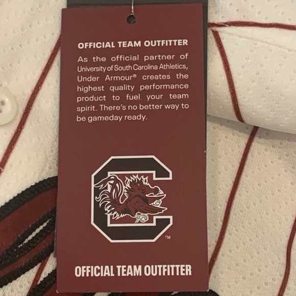 Under Armour South Carolina Gamecocks White Baseball Jersey Men's Size 2X-Large - Picture 6 of 7